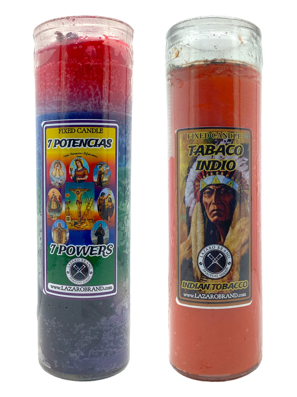 7 Powers & Indian Tobacco Dressed & Blessed 7 Day Prayer Candles / 2 Pack