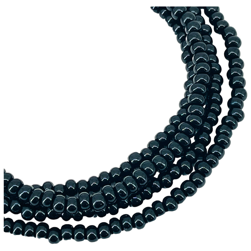 Orisha Eleggua Guardian of the Crossroads Eleke Necklace: Midnight Crossroads (Black, 32")