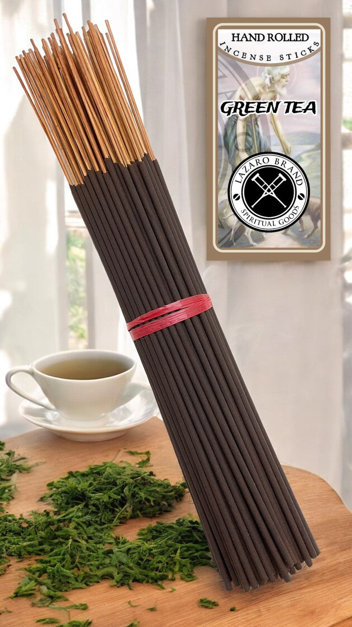 Green Tea / Hand Rolled / Incense Sticks / 100 Pack / 11" / Clarity & Focus / Sharpen Your Mind & Enhance Concentration