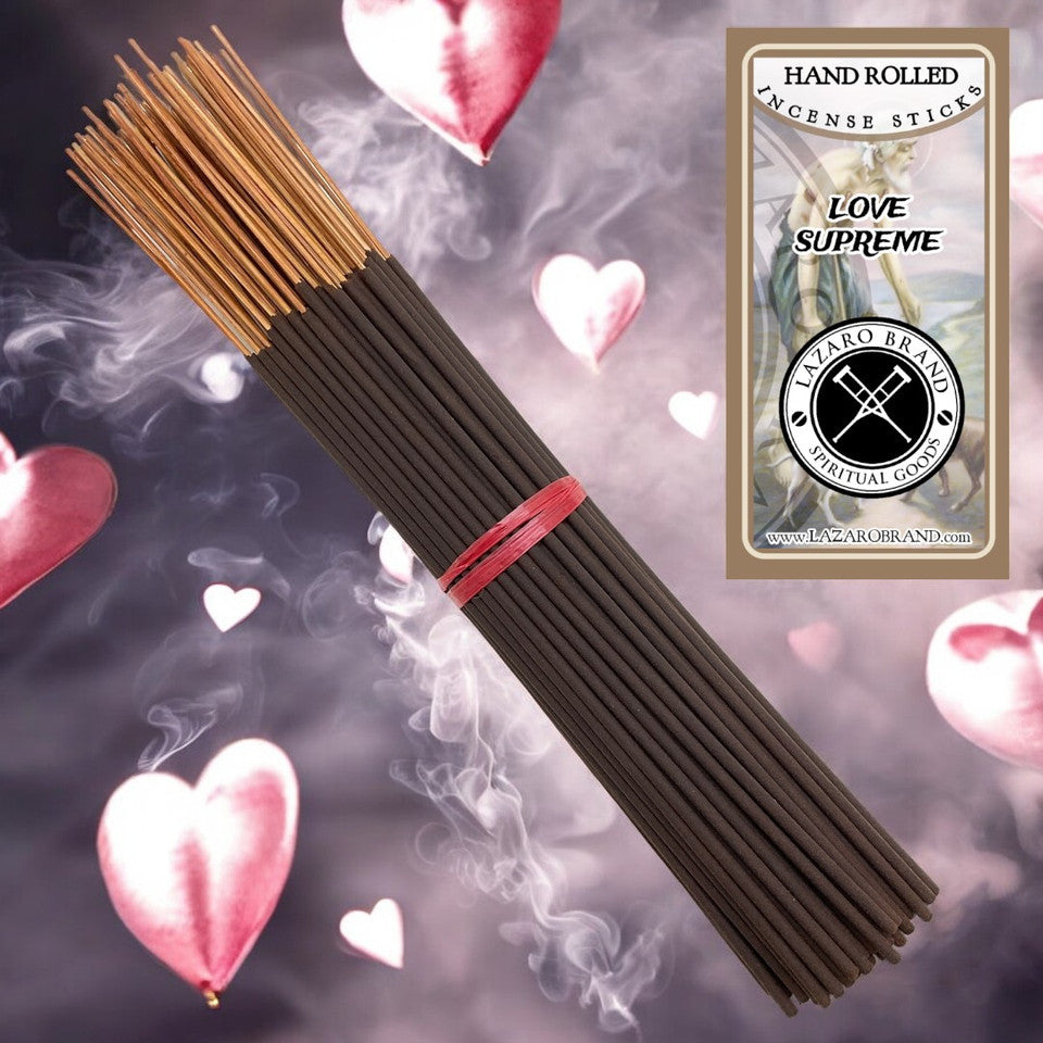Love Supreme / Hand Rolled / Incense Sticks / 100 Pack / 11" / Attraction & Romance / Ignite Passion & Deepen Romantic Bonds