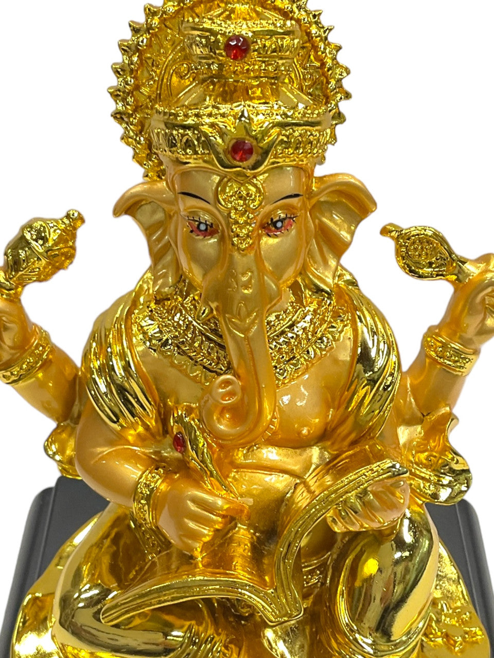 Lord Ganesh The Remover Of Obstacles On Black Pedestal 7" Statue