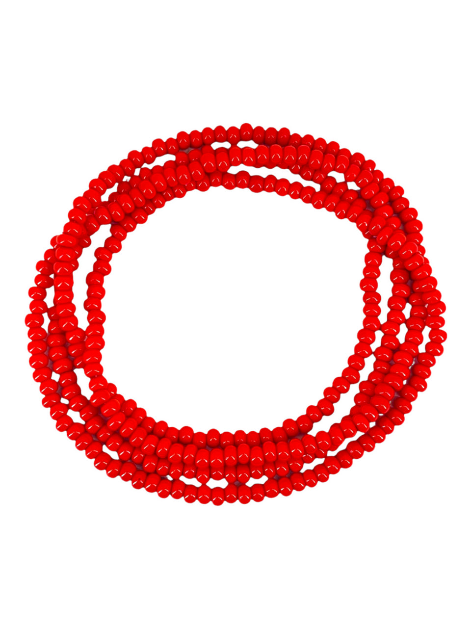 Orisha Eleggua Guardian of the Crossroads Eleke Necklace: Guiding Fire (Red, 32")