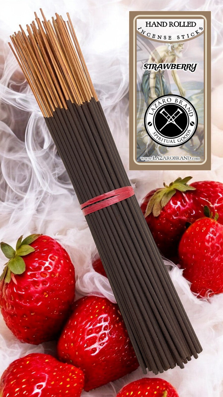 Strawberry / Hand Rolled / Incense Sticks / 100 Pack / 11" / Sweetness & Happiness / Bring Joy, Positivity & Sweet Vibes