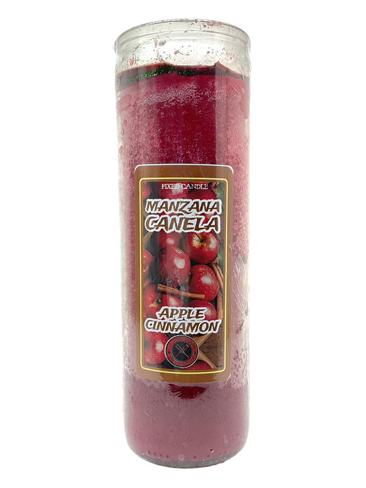 Apple Cinnamon Manzana Canela Dressed & Blessed 7 Day Prayer Candle / Mental Relaxation, Psychic Awareness, Good Luck