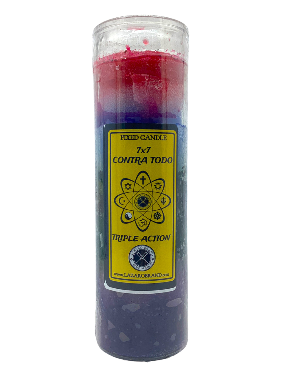 7X7 Triple Action 7X7 Contra Todo Dressed & Blessed 7 Day Candle / Overcome Obstacles, Go Away Evil, Attract Good Luck