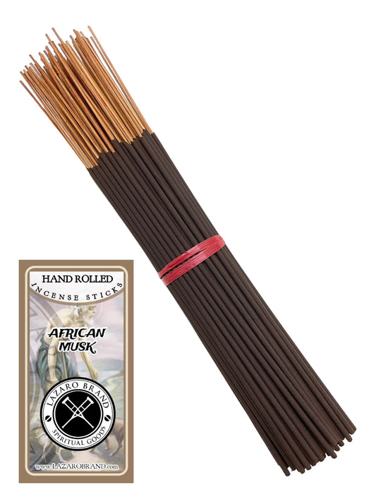 African Musk / Hand Rolled / Incense Sticks / 100 Pack / 11" / Grounding & Centering / Balance Energy & Strengthen Inner Resolve