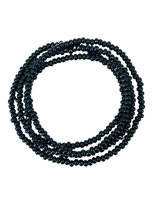 Orisha Eleggua Guardian of the Crossroads Eleke Necklace: Midnight Crossroads (Black, 32")