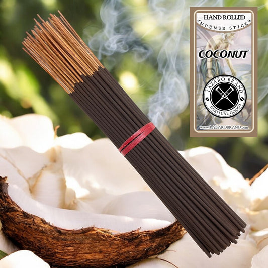 Coconut / Hand Rolled / Incense Sticks / 100 Pack / 11" / Open Road & Relaxation / Foster Calm & Create New Opportunities