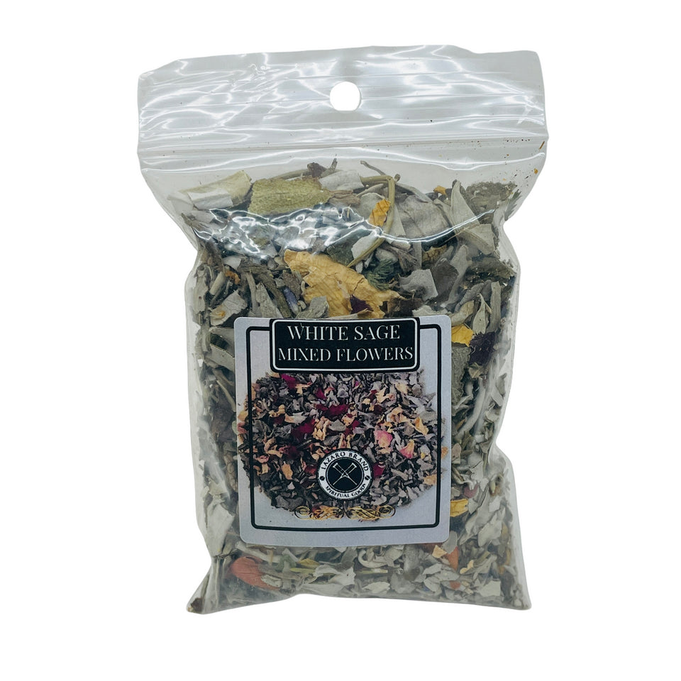 White Sage / Mixed Flowers / 1oz / Protection & Spiritual Upliftment