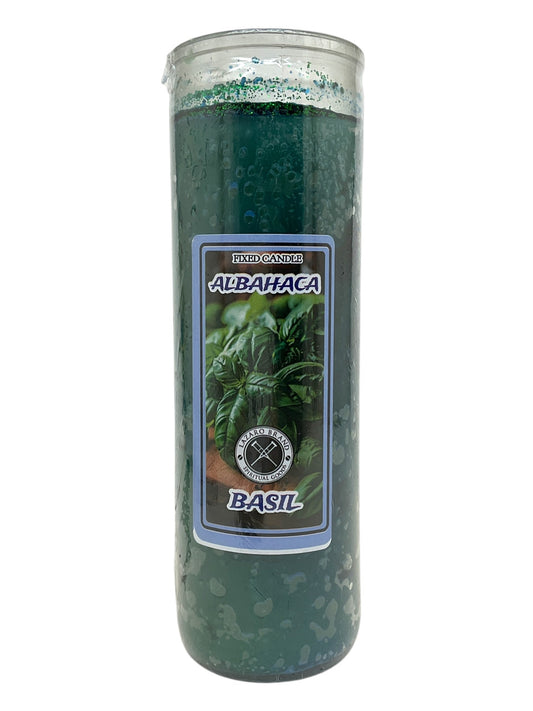 Basil Albahaca Dressed & Blessed 7 Day Candle – Prosperity, Protection, and Love (Green)