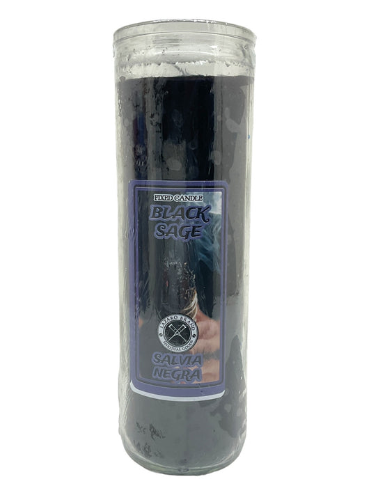 Black Sage Salvia Negra Dressed & Blessed 7 Day Prayer Candle / Spiritual Cleansing, Purification, Emotional Balance