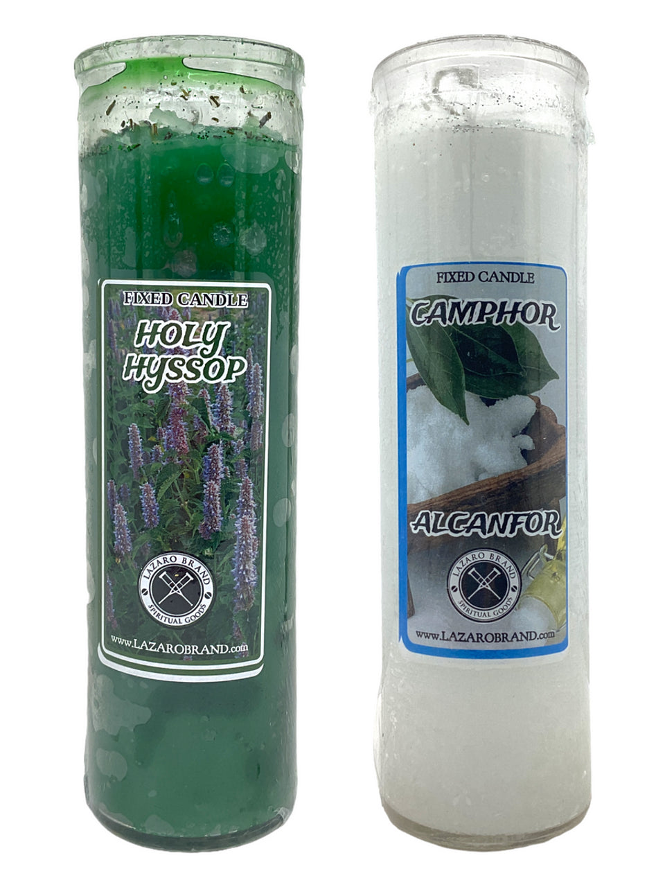 Holy Hyssop & Camphor Dressed & Blessed 7 Day Prayer Candles / 2 Pack